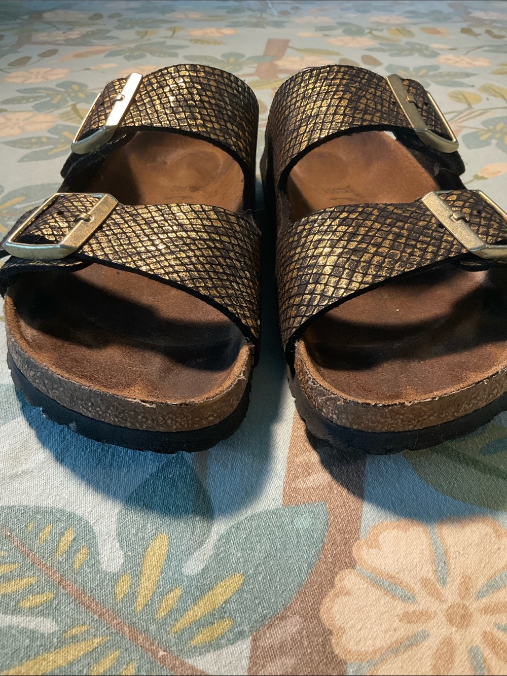 Birkenstock Arizona sandals, gold & black - Picture 5 of 6